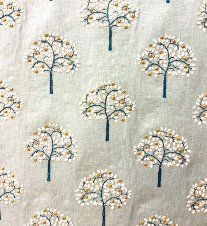 Pomerium Mineral Blue Patterned Home Decor Fabric