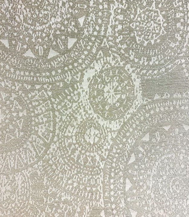 Aztec Antique Silver Metallic Patterned Home Decor Fabric