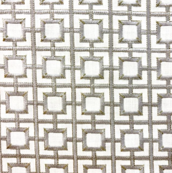 Sisu Geometric Urban Grey and Gold Patterned Home Decor Fabric