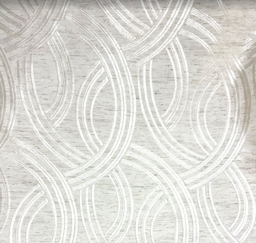 Pasadena Natural Silver Metallic Patterned Home Decor Fabric