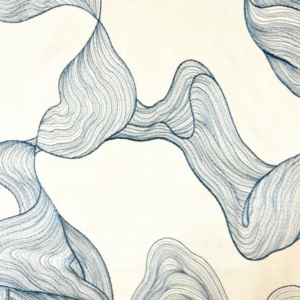 Freeport Azul Blue Embroidery Patterned Home Decor Fabric