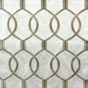 Slalon Snow White Embroidery Patterned Home Decor Fabric