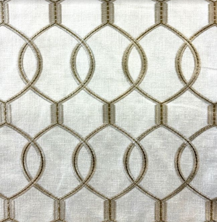 Slalon Snow White Embroidery Patterned Home Decor Fabric