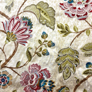 Florence Sage Luxury Embroidery Floral Patterned Home Decor Fabric