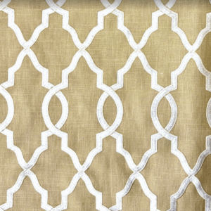 Melvyn Oatmeal Embroidery Patterned Home Decor Fabric