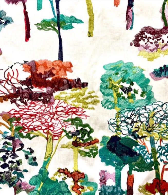 Just a Little Color Celebration Embroidery Patterned Home Decor Fabric