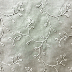 Cecily Flax Embroidery Vine Patterned Home Decor Fabric