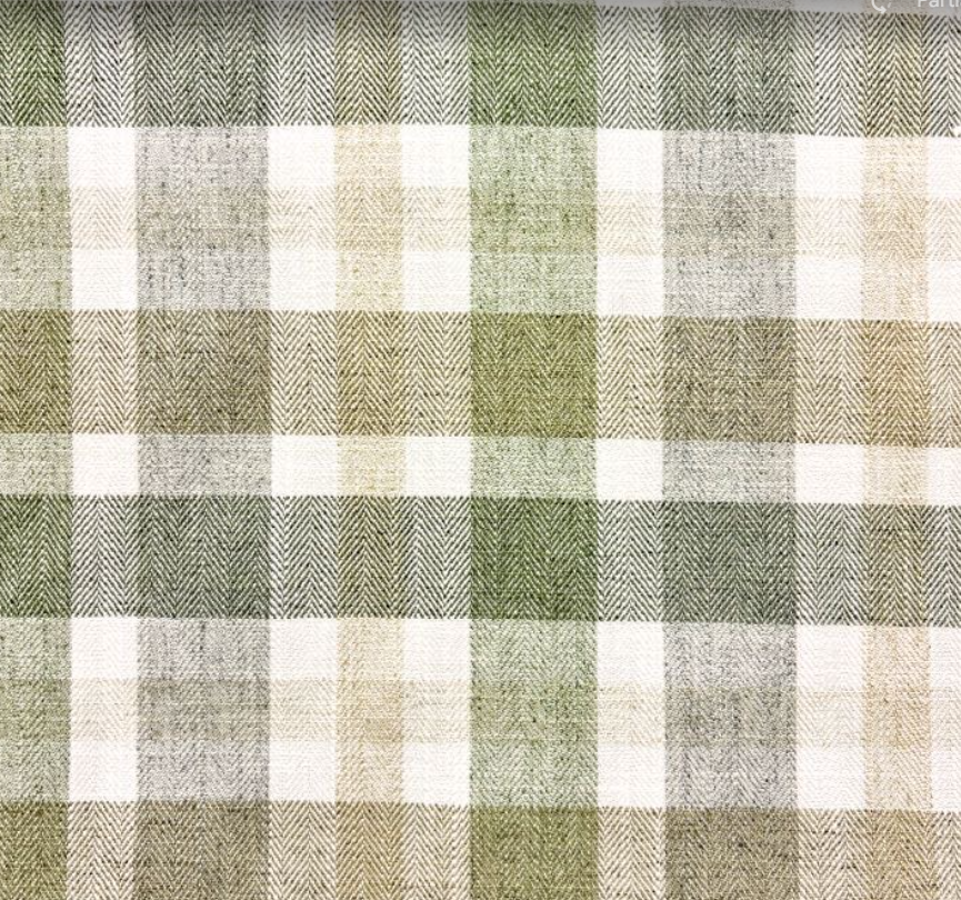 13SSASL Meadow Green Plaid Patterned Home Decor Fabric