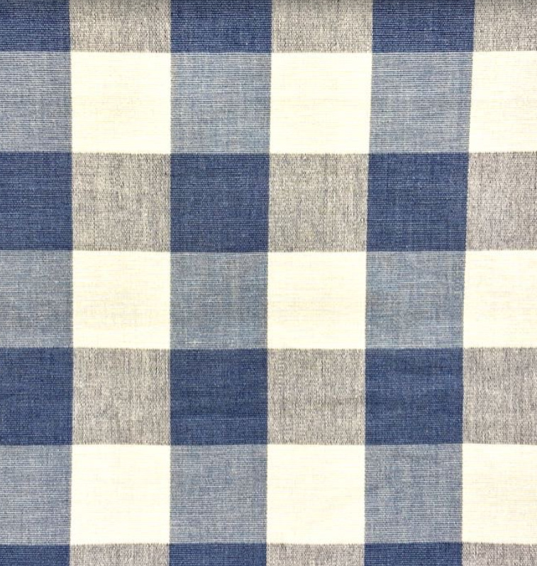 Lyme French Blue Check Patterned Home Decor Fabric