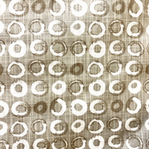 Focus Slub Canvas French Grey Circle Patterned Home Decor Fabric