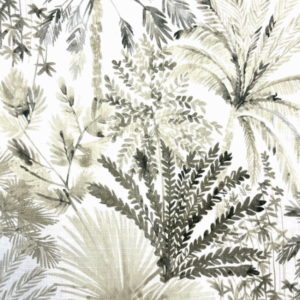 Kalani Palm Stone Gray Leafy Patterned Home Decor Fabric