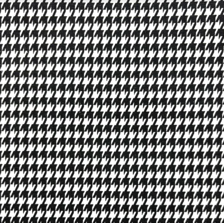 Hounds Tooth Black White Patterned Home Decor Fabric