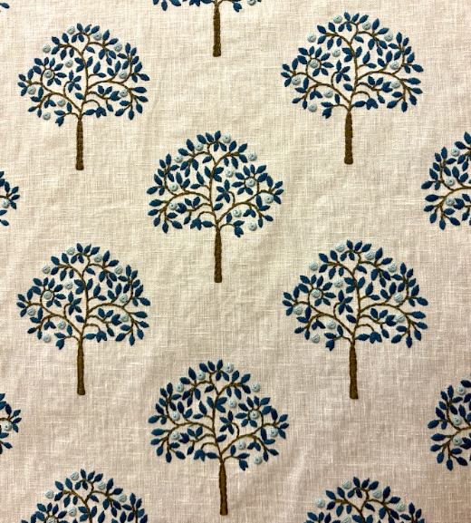 Pamarium Cream Fruit Tree Embroidery Patterned Home Decor Fabric