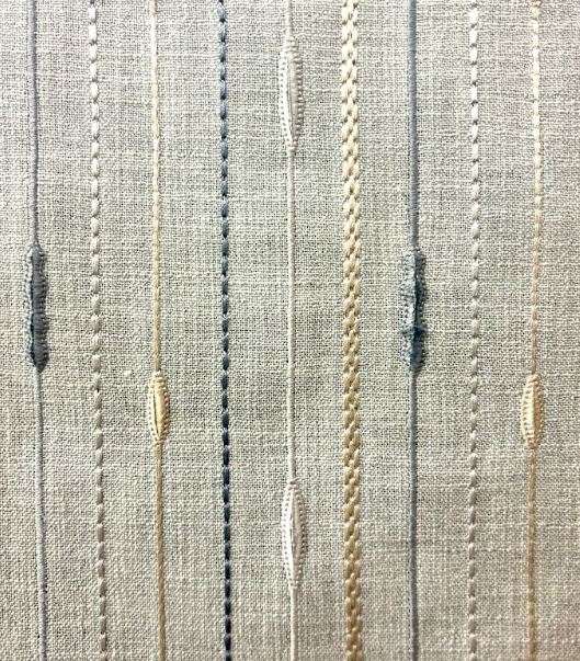 Pace Setter Aqua Embroidery Patterned Home Decor Fabric