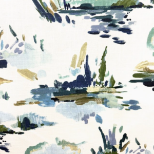 Padma Marine Blue Patterned Home Decor Fabric