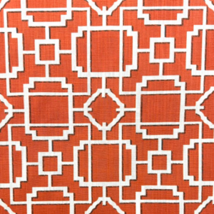Makura Persimman Geometric Orange Patterned Home Decor Fabric