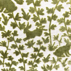 Love Bunny Palm Green Patterned Upholstery Fabric