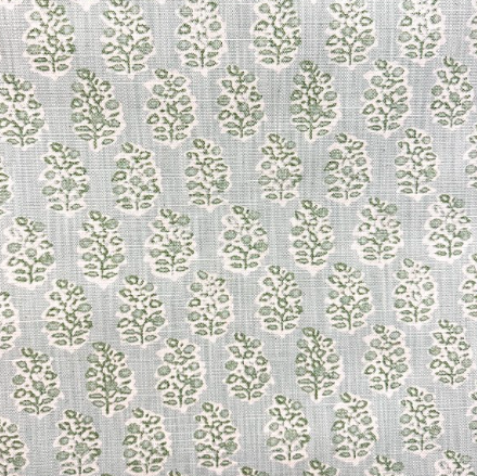 Perry Slub Linen Tendril Green Patterned Home Decor Fabric