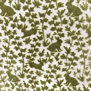 Love Bunny Palm Green Patterned Upholstery Fabric