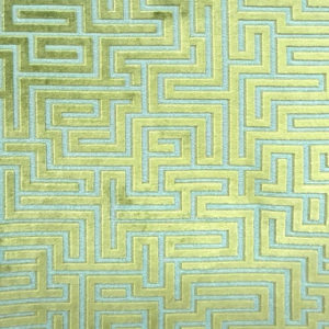 13SSRAN Greek Key Agave Green Patterned Upholstery Fabric