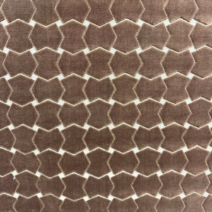 Geometric Velvet Brown Patterned Upholstery Fabric