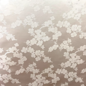 Dogwood 130 White Floral Patterned Home Decor Fabric