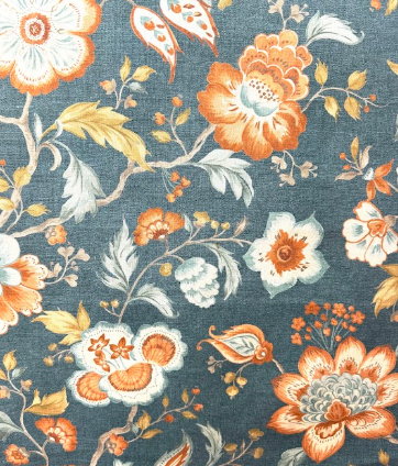 Claire Floral 54 Sapphire Patterned Home Decor Fabric