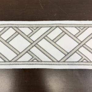 Great Pale Grey/Cream 4" Home Decor Tape Trim