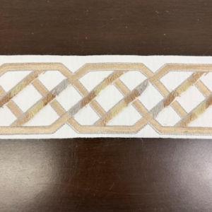 Tahoe Natural Embroidered Home Decor Tape Trim