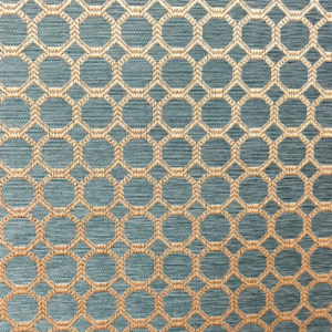 Dax Teal Hexagon Textured Warp Patterned Upholstery Fabric