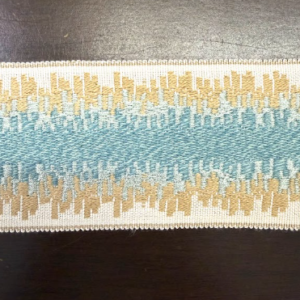 ZN 207A/387 Light Blue And Gold 2.5" Home Decor Tape Trim