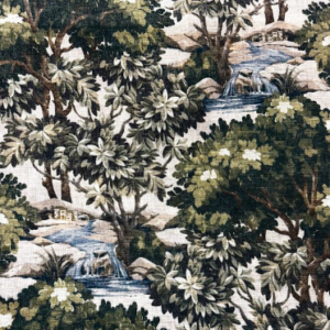 Boreal Forest Land Biome Green Patterned Home Decor Fabric