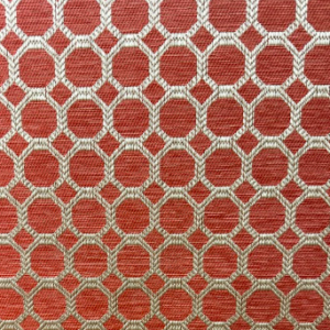 Dax Coral Hexagon Textured Warp High Performance Upholstery Fabric