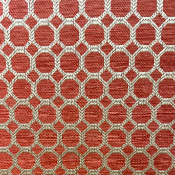 Dax Coral Hexagon Textured Warp High Performance Upholstery Fabric