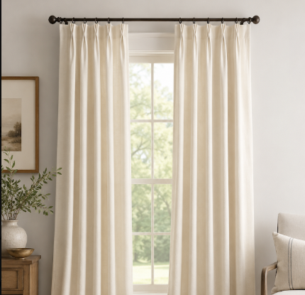 Premium Drapes in Jefferson Snow (1 Pair / 2 Panels)