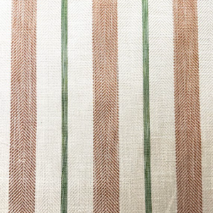 Tillery Stripe Herringbone Clay/Green Patterned Home Decor Fabric
