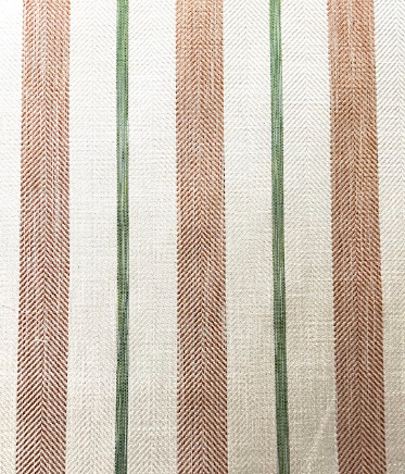 Tillery Stripe Herringbone Clay/Green Patterned Home Decor Fabric