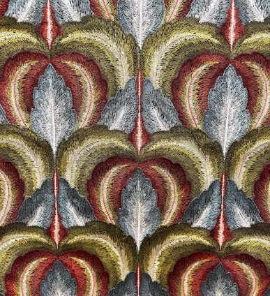 Bollinger Forest Leaf Embroidered Patterned Home Decor Fabric
