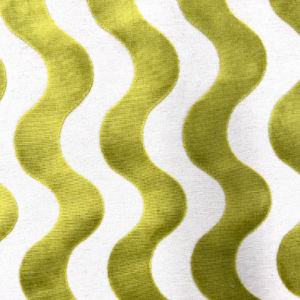 Mayfair Velvet Kiwi Green Wave Patterned Upholstery Fabric