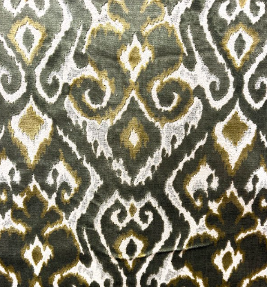 Kittrell Sage Dark Green Velvet Patterned Upholstery Fabric