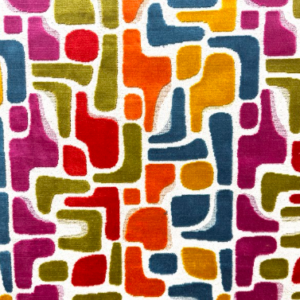 Bravo Confetti Abstract Multi Colored Velvet Patterned Upholstery Fabric