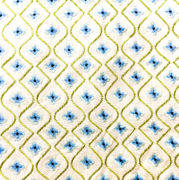 Blossom 50 Bluebell Light Blue Embroidery Patterned Home Decor Fabric