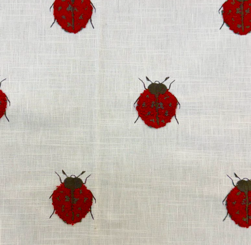 Lady Luck Wildrose Ladybug Embroidered Select Home Collection Patterned Home Decor Fabric By Swavelle