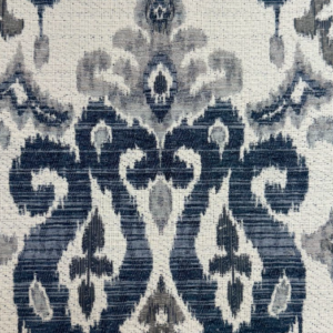 Sandoa Pacific Blue And Cream Oriental Patterned Upholstery Fabric Select Home Collection By Swavelle