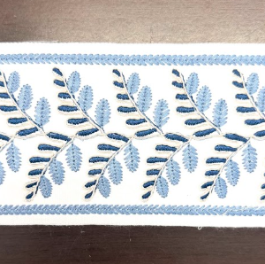 Cambria Blue Leaf 4" Home Decor Tape Trim