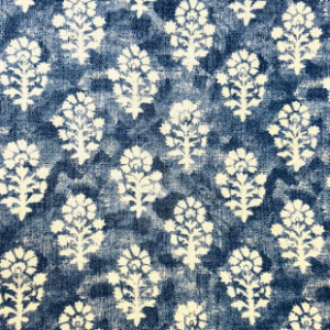 Hannah 50 Bluebell Dark Denim Floral Patterned Home Decor Fabric