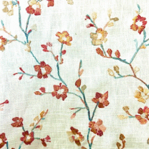 Naturalist Blossom Red Floral Patterned Home Decor Fabric