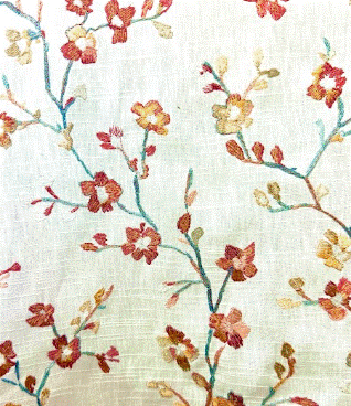 Naturalist Blossom Red Floral Patterned Home Decor Fabric