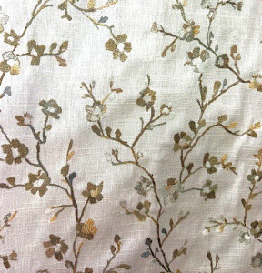 Naturalist Linen Floral Embroidery Patterned Home Decor Fabric