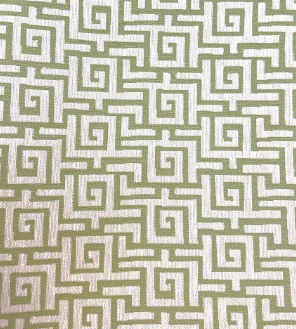 Meander 216 Willow Sage Green Contemporary Greek Key Patterned Home Decor Fabric
